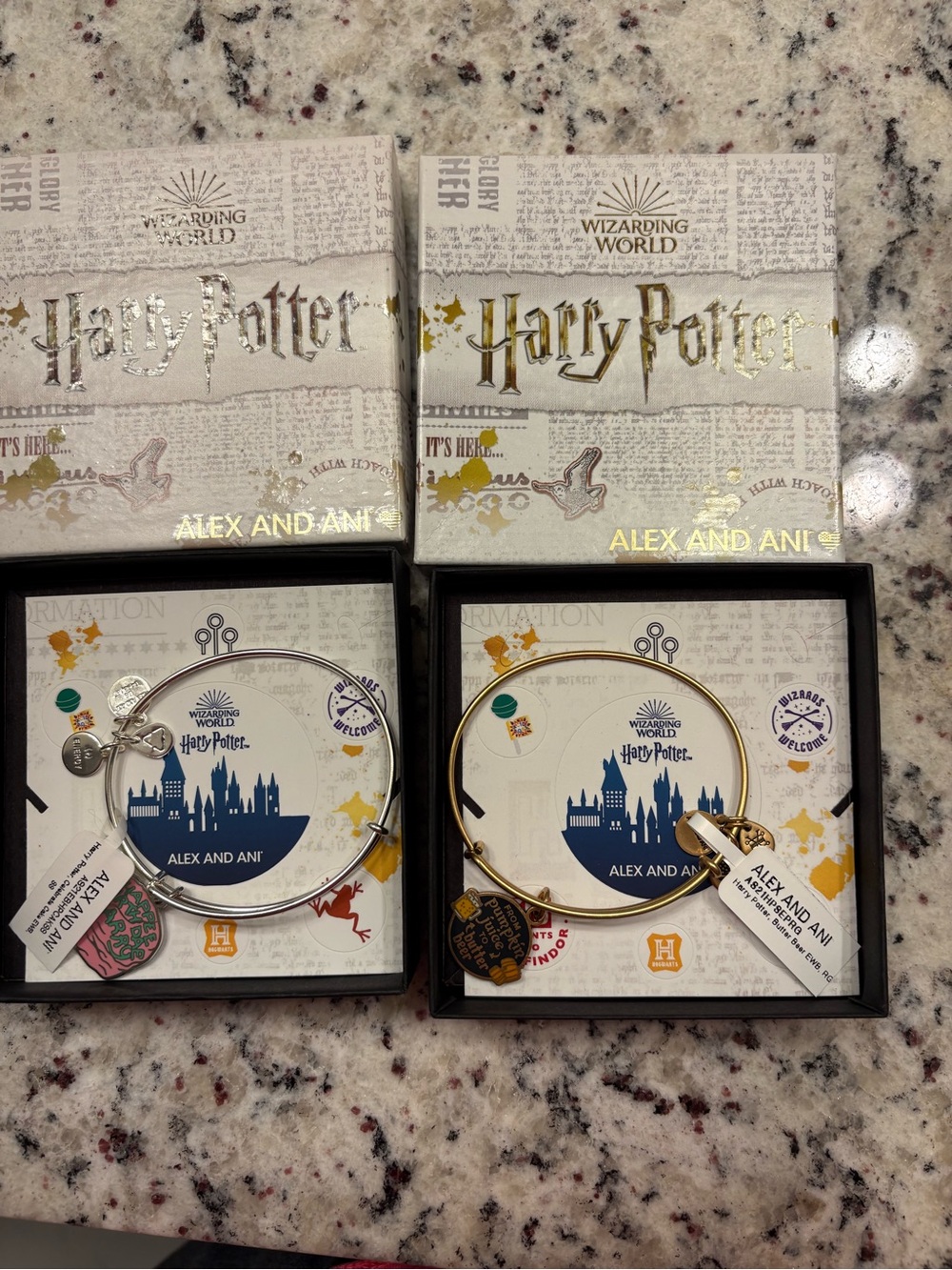 Alex and Ani Harry Potter Hogwarts Bangle Pair - Silver & Gold Tones